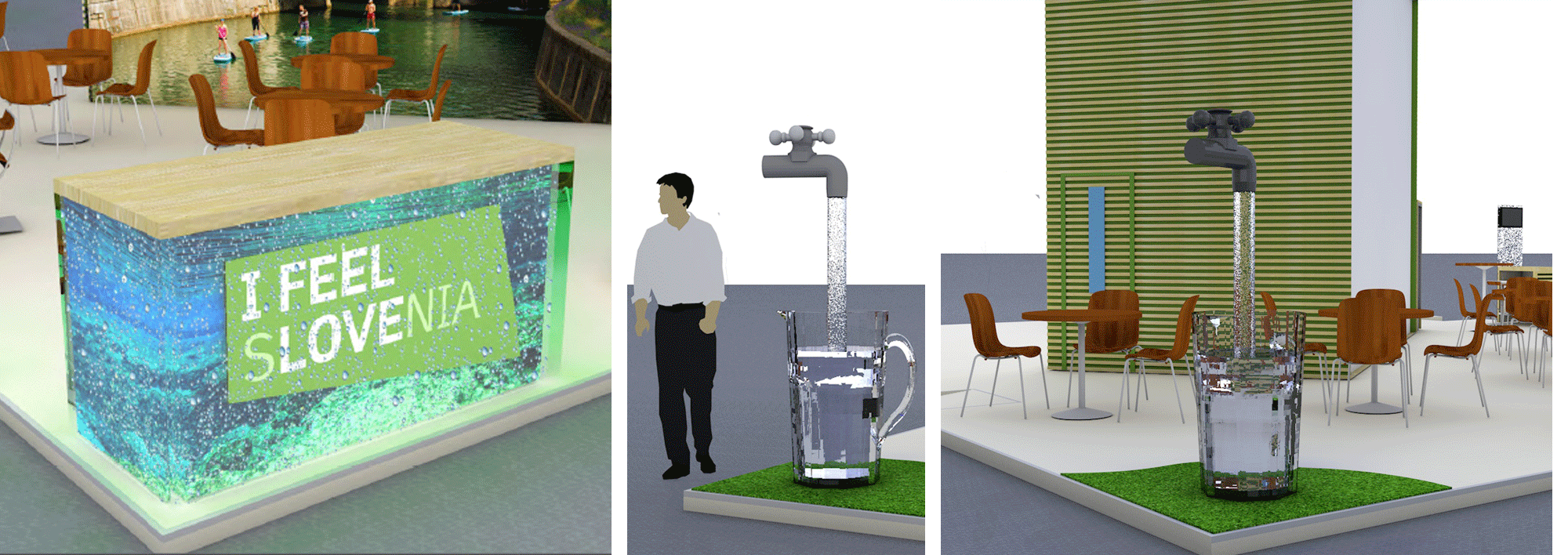 Slovenska turistična organizacija, industrijsko oblikovanje opreme razstavnega prostora