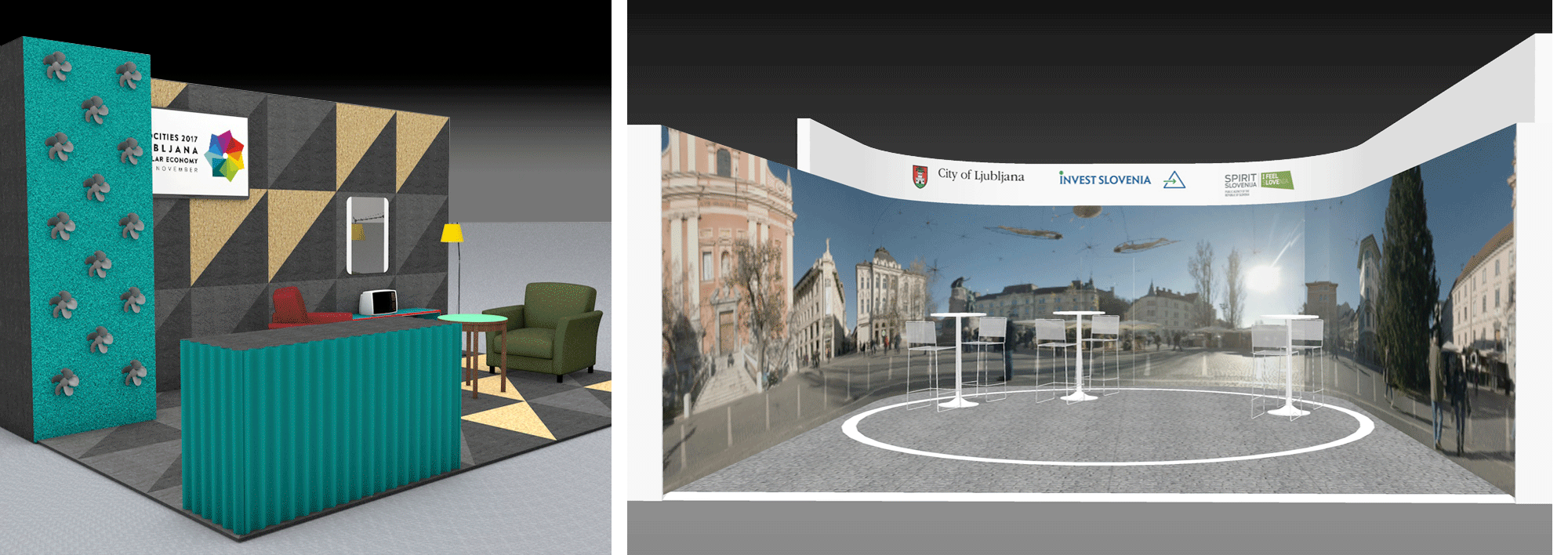 Mestna občina Ljubljana, zasnova koncepta sejemskega nastopa, Eurocities Milano, MIPIM Cannes