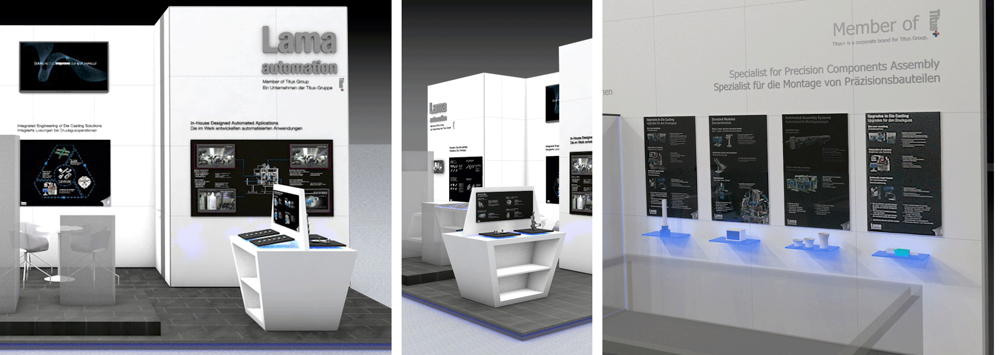 TITUS+, načrtovanje sejemske stojnice, Motek Stuttgart